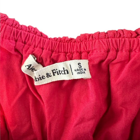 Abercrombie & Fitch Pink Mini Babydoll Ruffle Sleeve Linen Dress - Women’s S - Picture 6 of 16